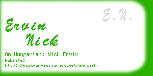 ervin nick business card